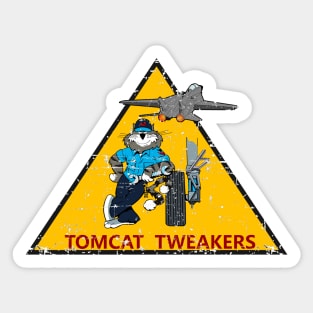 F-14 Tomcat - Triangle Tomcat Tweakers - Grunge Style Sticker